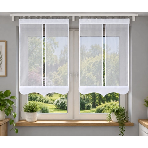 Firany panelowe LUNA – komplet 2 prostych paneli okiennych FL817